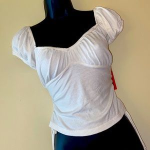 White Shirt Sleeve Blouse *Size XL